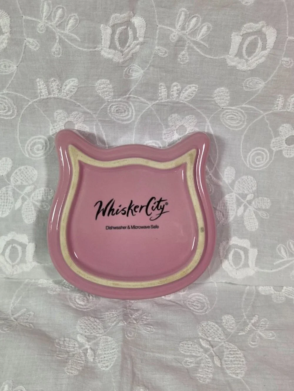 Whisker City Pink Cat Dish
